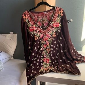 Johnny was blouse with embroidered detail